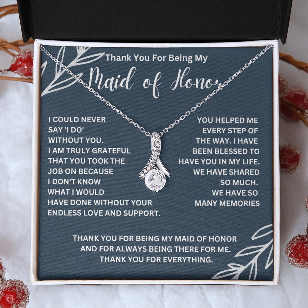 Engraved Maid of Honor Necklace - A Meaningful Gift for Your Best Friend - A Stunning Necklace for Your Maid of Honor