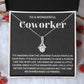Personalized Coworker Leaving Gift for Women - Engraved Necklace with Meaningful Message