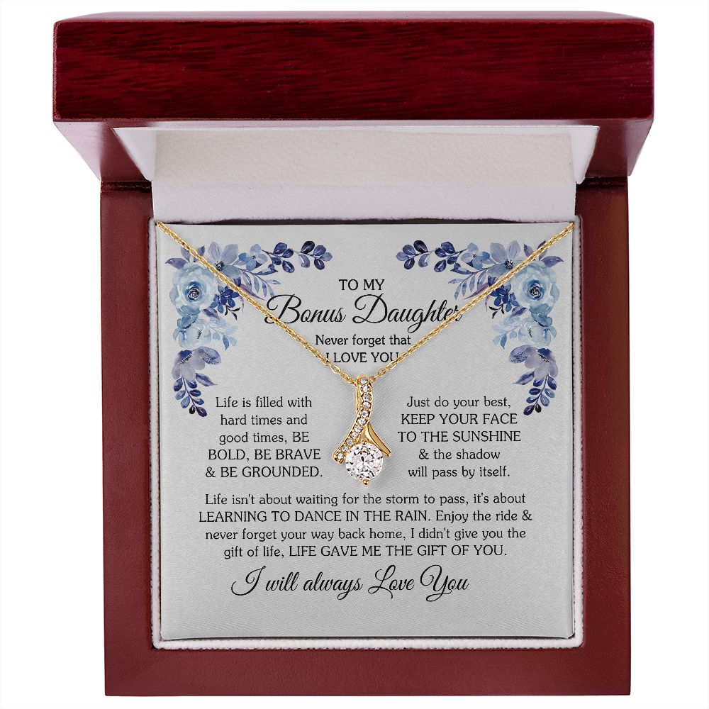 To My Bonus Daughter Necklace, Alluring Beauty Necklace, Bonus Daughter Gift 04122 B0BNYDTZFT