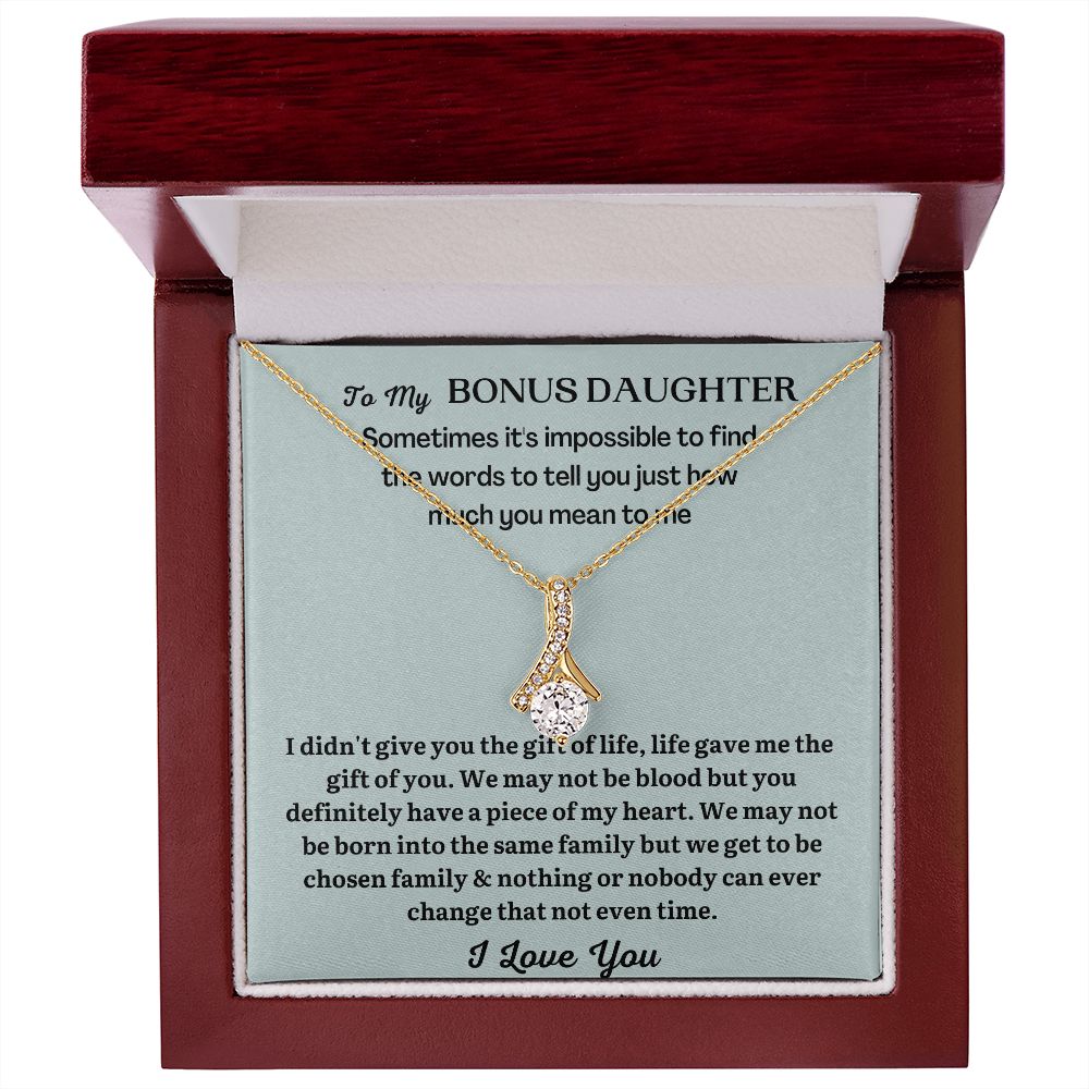 Bonus Daughter Gifts - Make Your Bonus Daughter Feel Special with a Personalized Necklace Gift SNJW23-010319