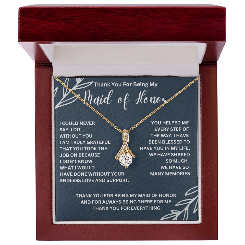 Engraved Maid of Honor Necklace - A Meaningful Gift for Your Best Friend - A Stunning Necklace for Your Maid of Honor