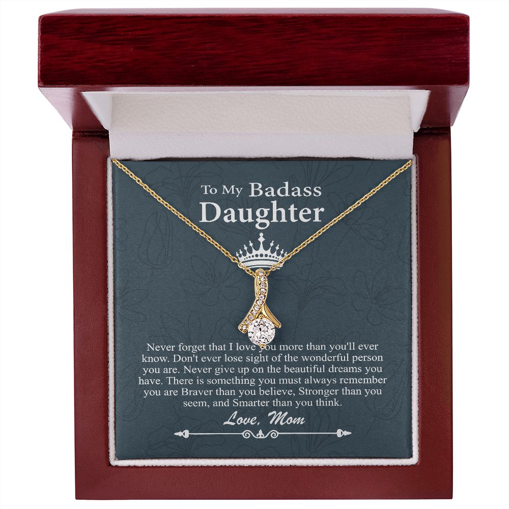 To My Badass Daughter Necklace From Mom, SNJW071206 B0BPDMP3TN