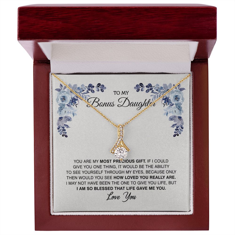 To My Bonus Daughter, Bonus Daughter Gift, Bonus Daughter Necklace,  JWSN110761 B0BLP66VKC