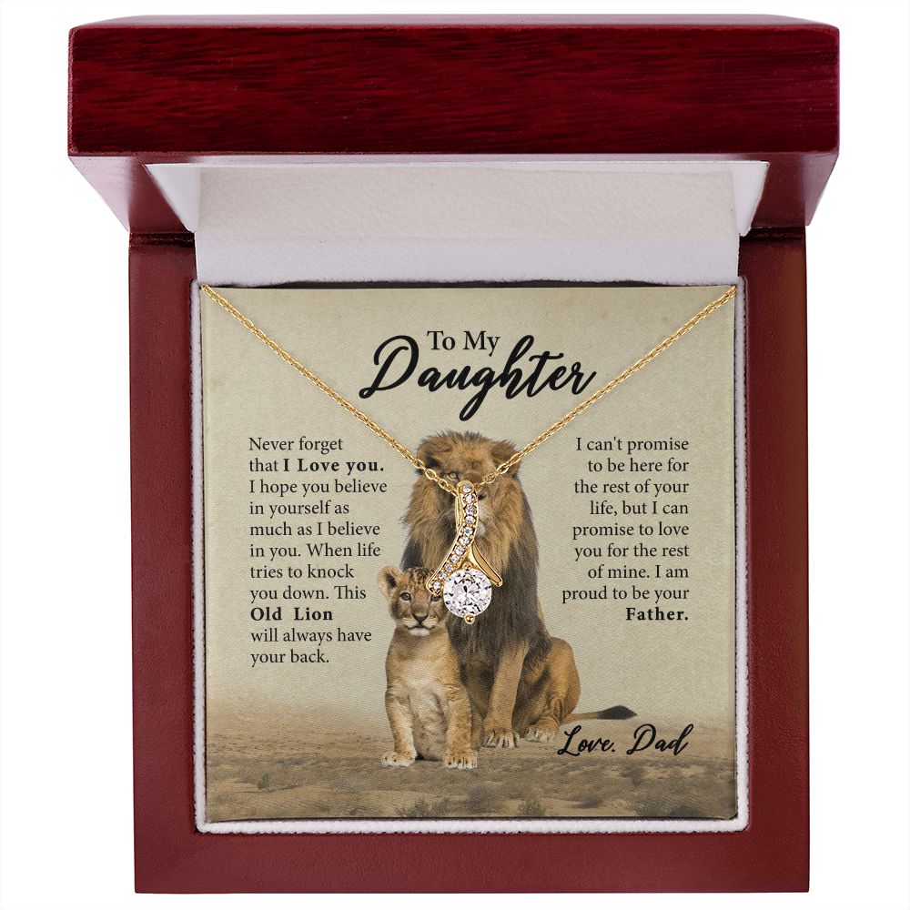 Daughter Gifts From Dad, Father Daughter Necklace, To My Daughter Lion Dad B09XBCQ73V B09XBBW7D5