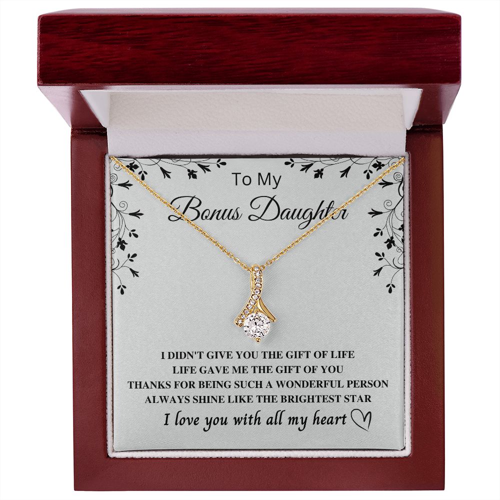 To My Bonus Daughter Gift -  Express Your Love and Gratitude ,Bonus Daughter Gift, Step daughter Gifts from Stepmom, Stepdaughter Gift, Bonus Daughter, Bonus Daughter Necklace SNJW23-010317
