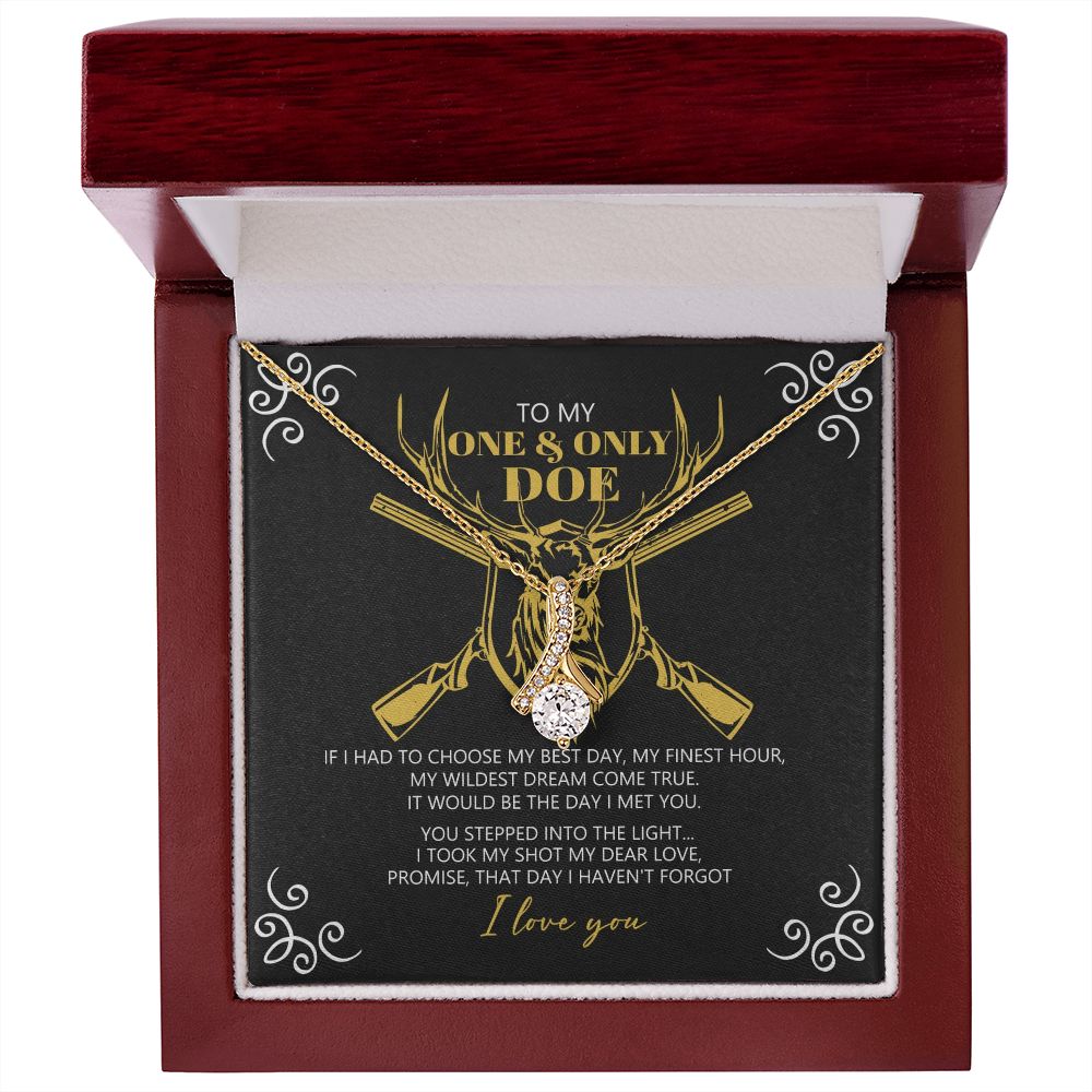 To My Smokin' Hot Doe I Love You Forever Necklace, Cowgirl Necklace, Hunting Gift From Husband, Hunter Gifts, Wife Heart Necklace, Valentine