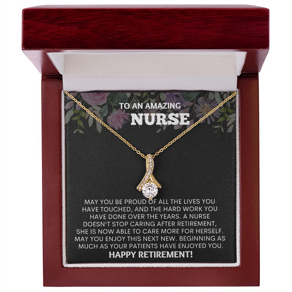 "Our retirement gifts for women necklace is a beautiful way to express your gratitude and wish her well on her new journey"