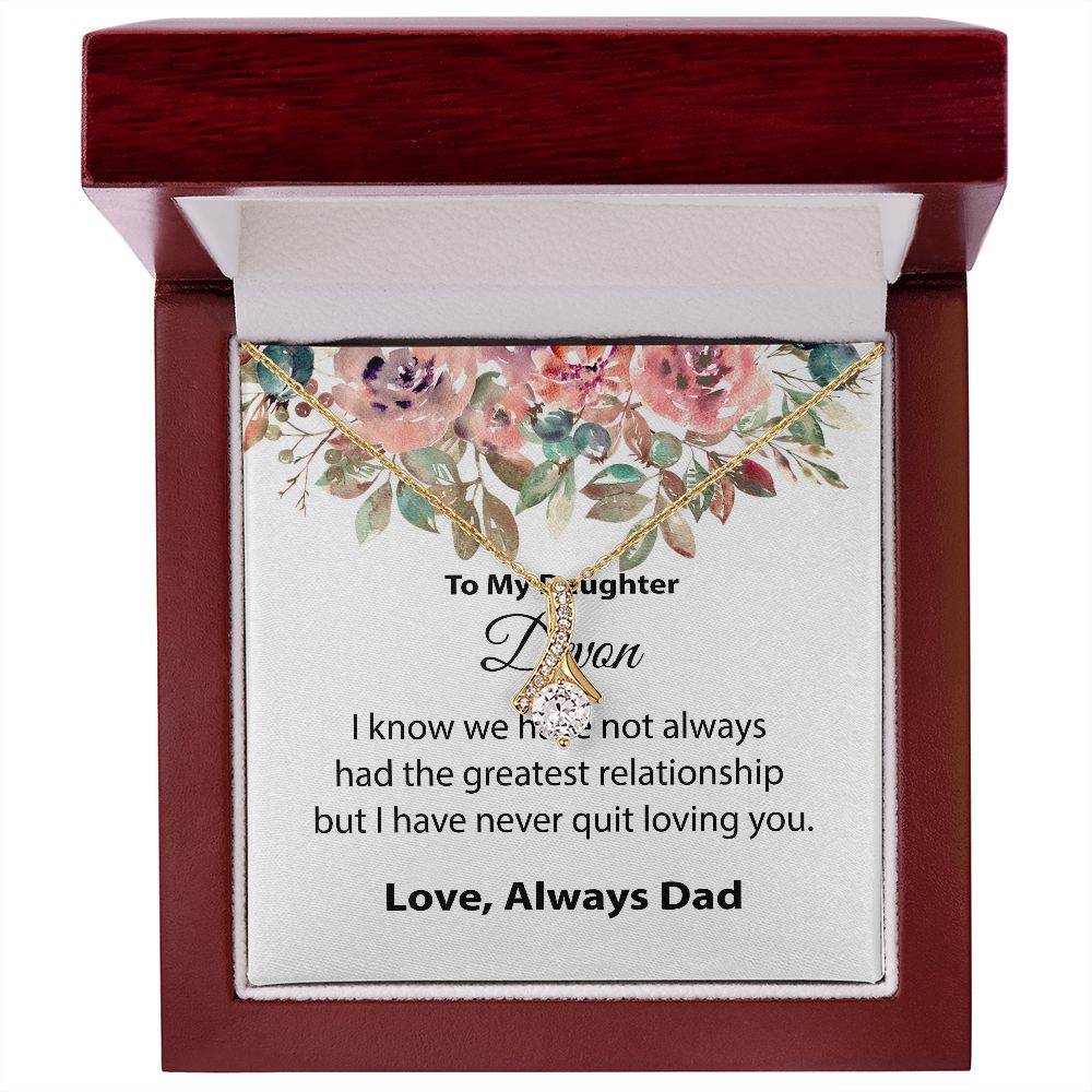 Bonus Daughter Gift, To my Bonus Daughter, Step daughter Gifts from Stepmom, Stepdaughter Gift, Bonus Daughter, Bonus Daughter Necklace JWSN110740 (Custom Devon))