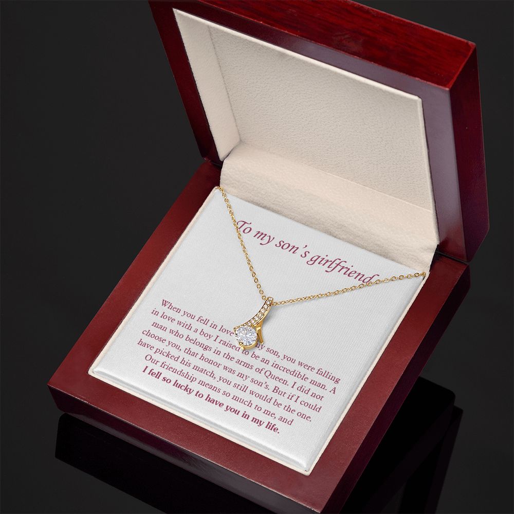 Son's Girlfriend Necklace Gift, Birthday Gift for Sons Girlfriend, Christmas Gift for Sons Girlfriend, To My Son's Girlfriend