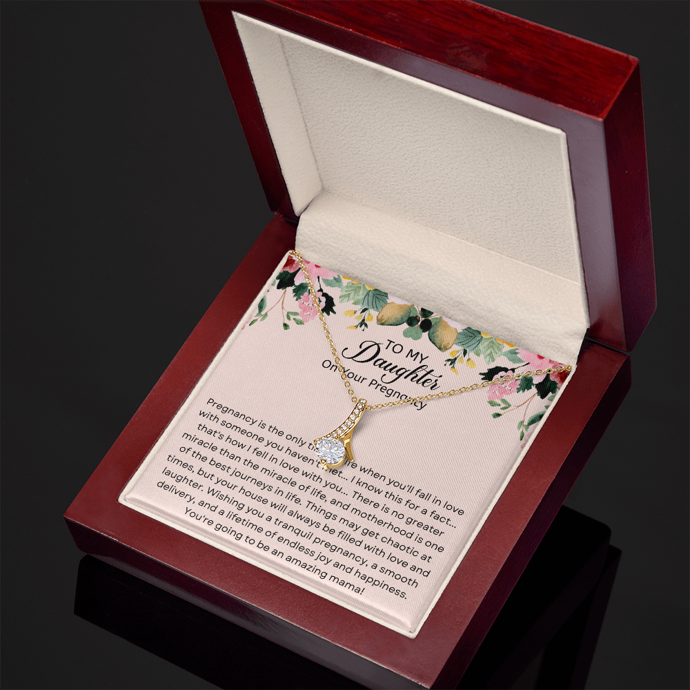 To My Daughter On Your Pregnancy, Daughter Pregnancy Necklace, Expecting Mom Gift, Pregnancy Gift