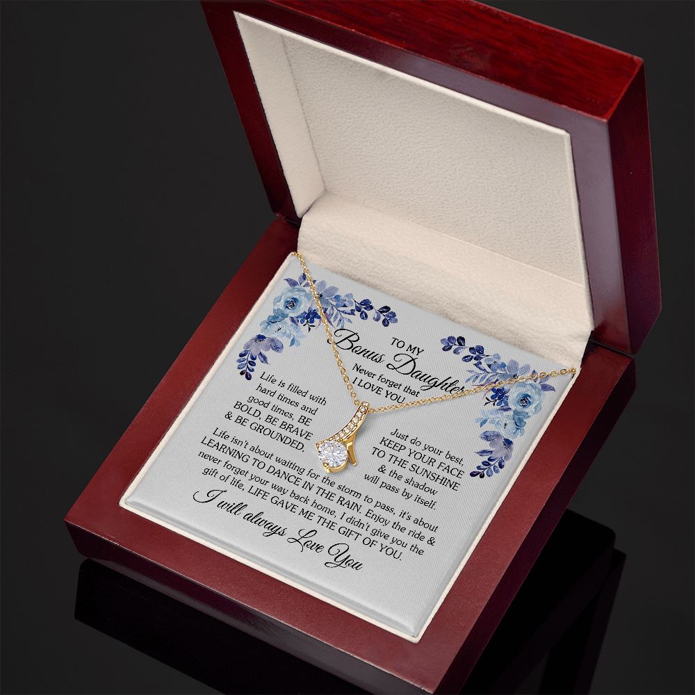 To My Bonus Daughter Necklace, Alluring Beauty Necklace, Bonus Daughter Gift 04122 B0BNYDTZFT