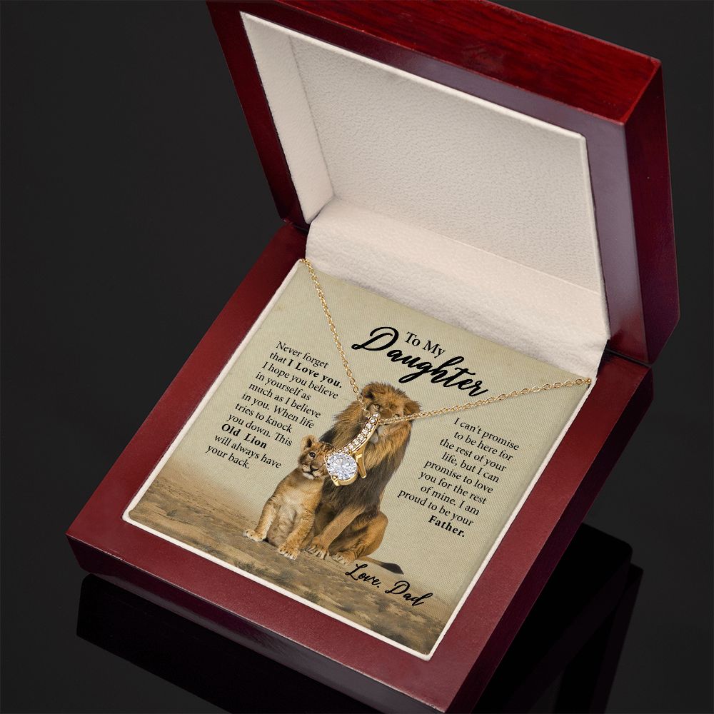 Daughter Gifts From Dad, Father Daughter Necklace, To My Daughter Lion Dad B09XBCQ73V B09XBBW7D5
