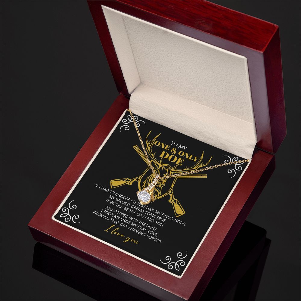 To My Smokin' Hot Doe I Love You Forever Necklace, Cowgirl Necklace, Hunting Gift From Husband, Hunter Gifts, Wife Heart Necklace, Valentine