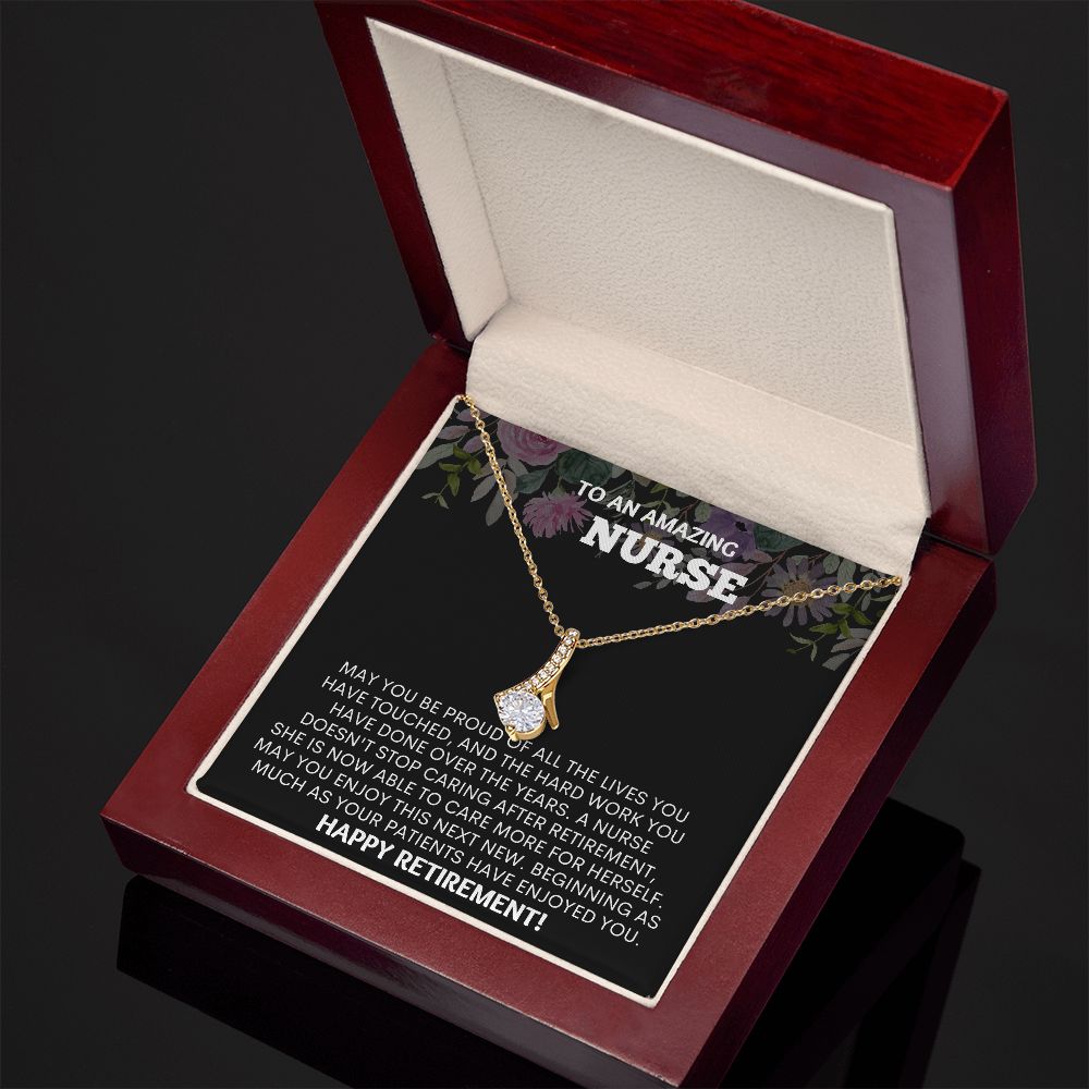 "Our retirement gifts for women necklace is a beautiful way to express your gratitude and wish her well on her new journey"