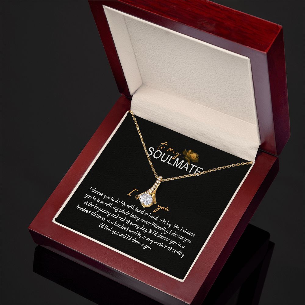 To My Beautiful Soulmate Necklace, Sterling Silver Love Heart B0BLW9V1VS