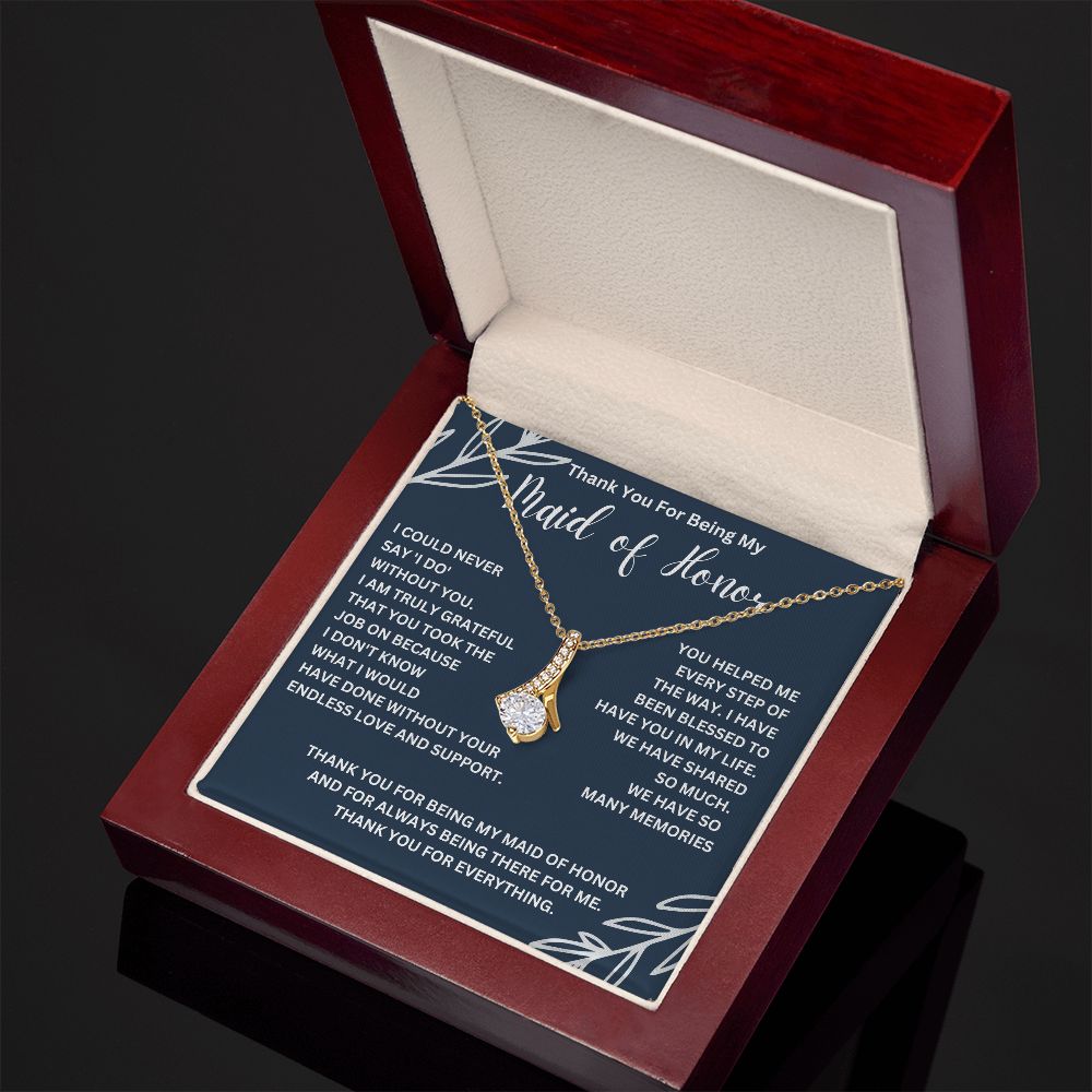 Engraved Maid of Honor Necklace - A Meaningful Gift for Your Best Friend - A Stunning Necklace for Your Maid of Honor