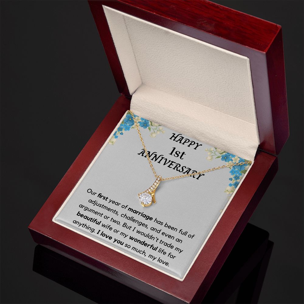 Happy 1st Anniversary - Unique tokens to mark a special occasion, Jewelry  Card for Her, Best 1 Year Wedding Anniversary Gift Idea, Gift For Wife from