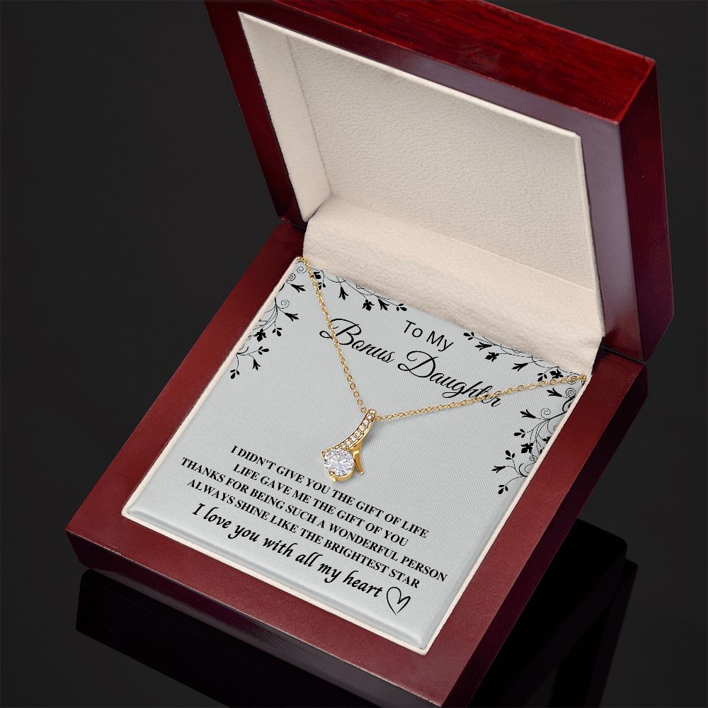 To My Bonus Daughter Gift -  Express Your Love and Gratitude ,Bonus Daughter Gift, Step daughter Gifts from Stepmom, Stepdaughter Gift, Bonus Daughter, Bonus Daughter Necklace SNJW23-010317