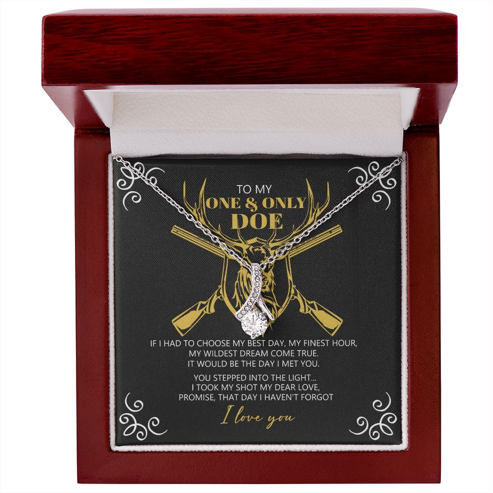 To My Smokin' Hot Doe I Love You Forever Necklace, Cowgirl Necklace, Hunting Gift From Husband, Hunter Gifts, Wife Heart Necklace, Valentine