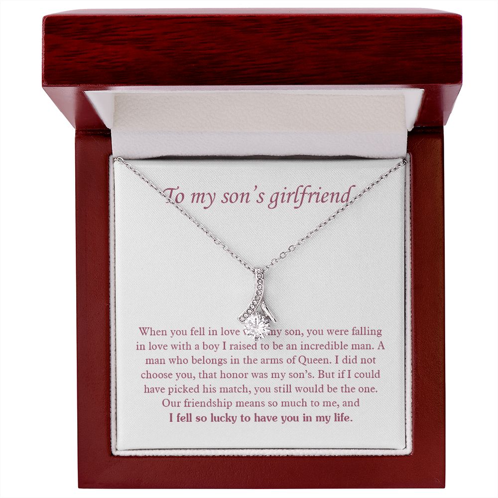 Son's Girlfriend Necklace Gift, Birthday Gift for Sons Girlfriend, Christmas Gift for Sons Girlfriend, To My Son's Girlfriend