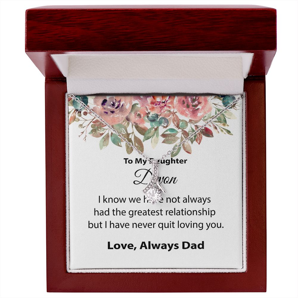 Bonus Daughter Gift, To my Bonus Daughter, Step daughter Gifts from Stepmom, Stepdaughter Gift, Bonus Daughter, Bonus Daughter Necklace JWSN110740 (Custom Devon))