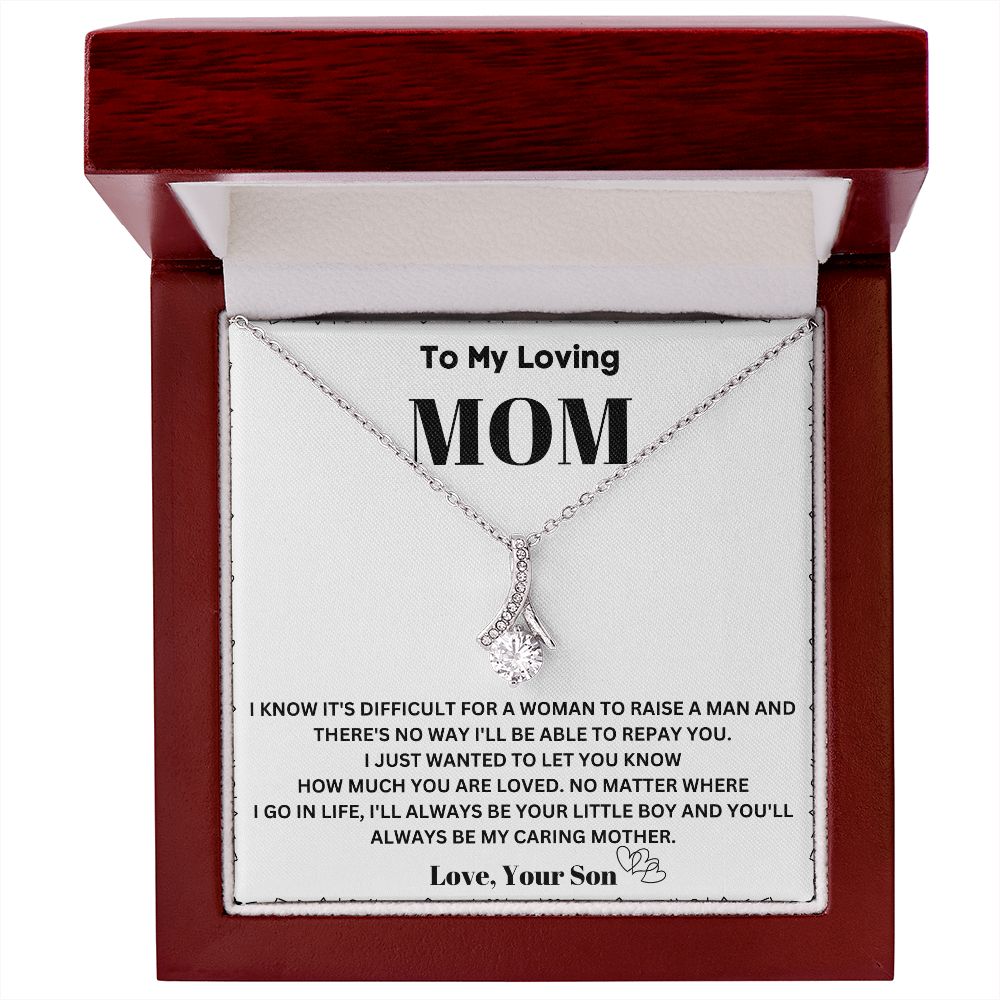 Memorable Gift for Mom from Son – Necklace with Unique Message Card