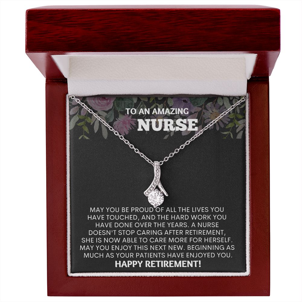 "Our retirement gifts for women necklace is a beautiful way to express your gratitude and wish her well on her new journey"