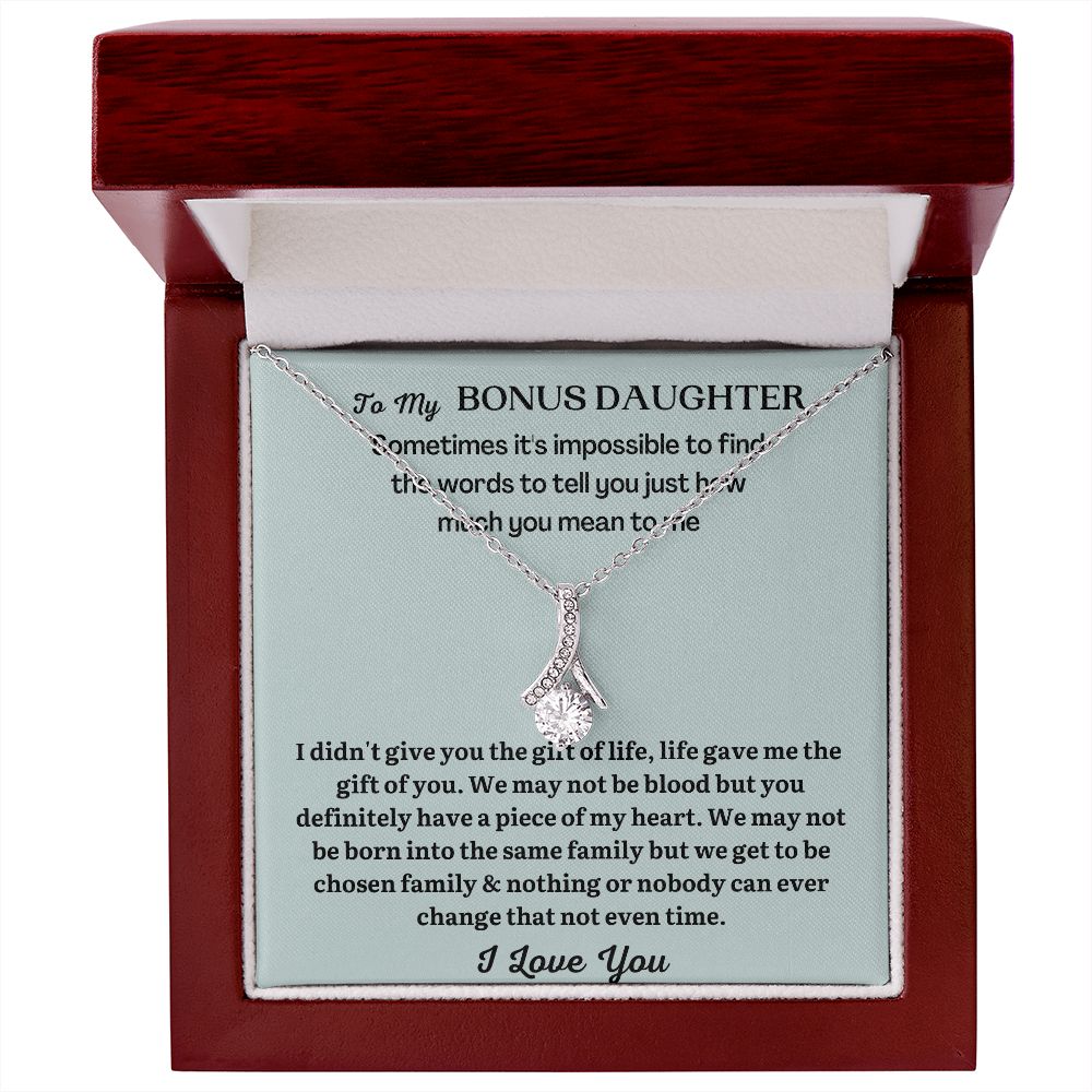 Bonus Daughter Gifts - Make Your Bonus Daughter Feel Special with a Personalized Necklace Gift SNJW23-010319