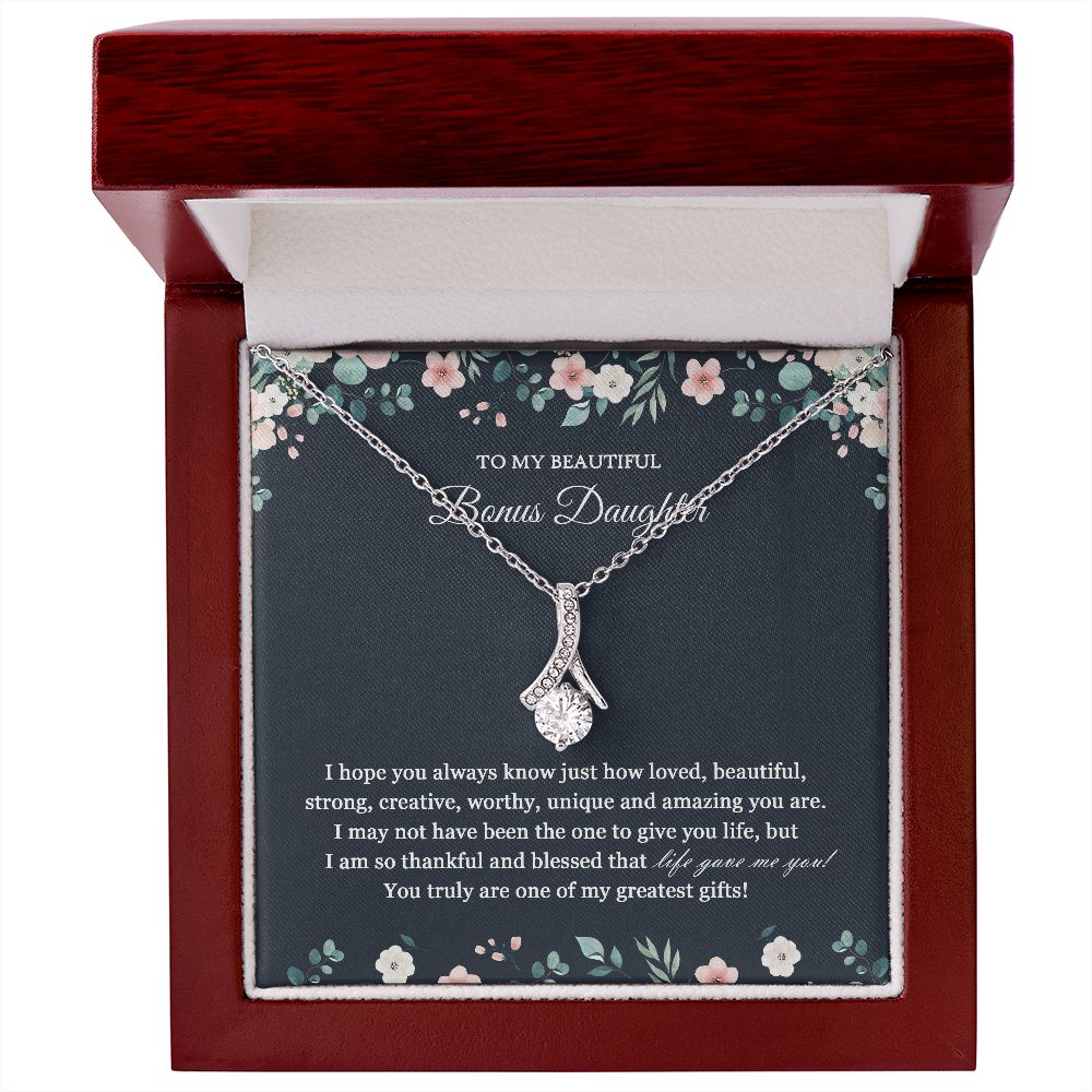 Bonus Daughter Gift, Birthday Gift to Bonus Daughter, Bonus Daughter Necklace JWSN110750