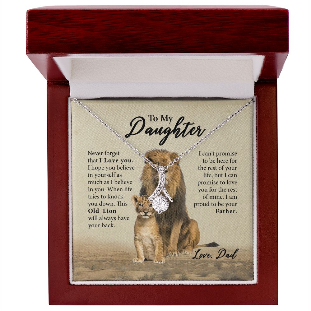 Daughter Gifts From Dad, Father Daughter Necklace, To My Daughter Lion Dad B09XBCQ73V B09XBBW7D5