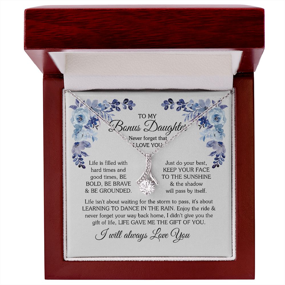 To My Bonus Daughter Necklace, Alluring Beauty Necklace, Bonus Daughter Gift 04122 B0BNYDTZFT