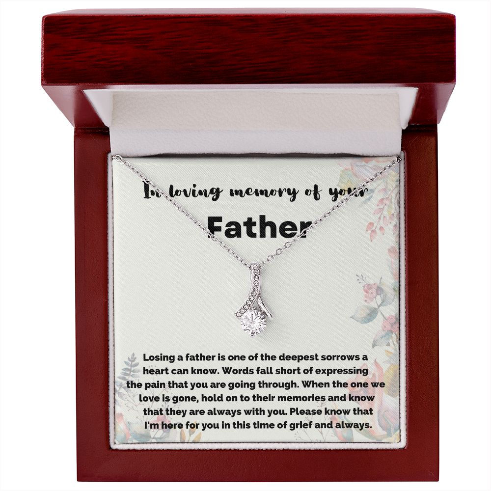 Personalized Loss of Dad Necklace - Memorial Sympathy Gift for Daughter or Son