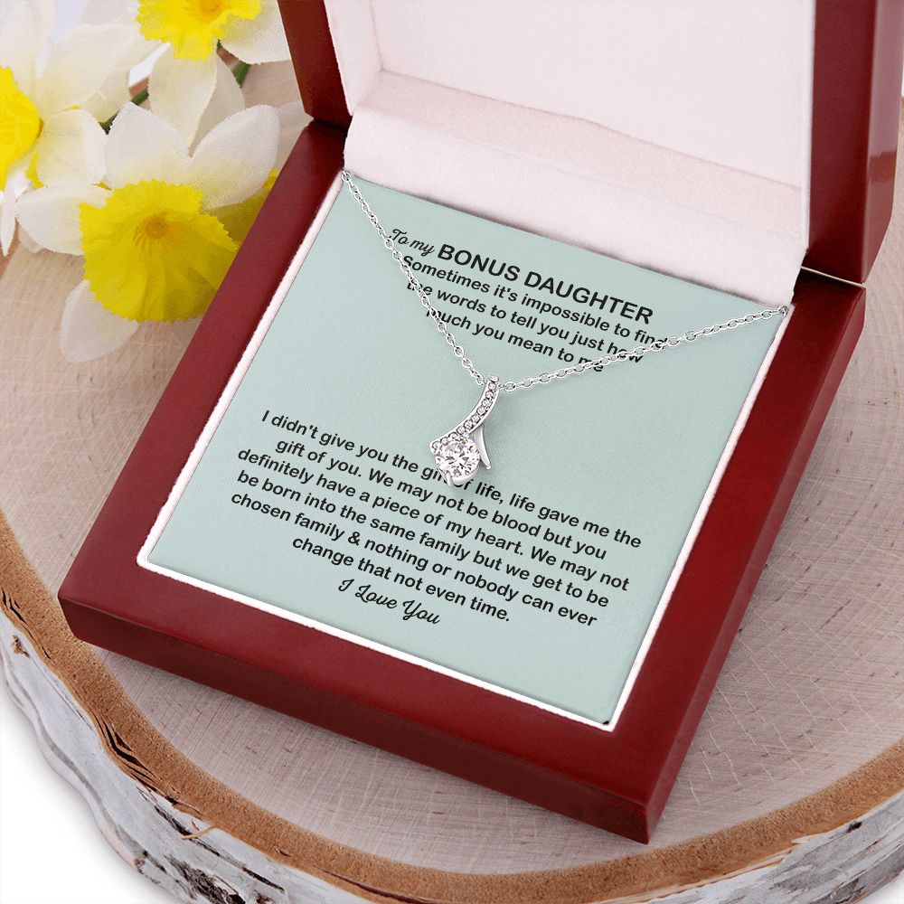 To My Bonus Daughter Necklace, Christmas Gifts For Bonus Daughter, Stocking Stuffers For Teenage Girls, Chosen Family, Stepdaughter Gift