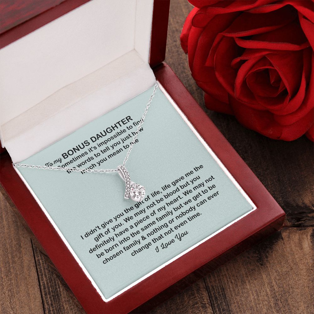 To My Bonus Daughter Necklace, Christmas Gifts For Bonus Daughter, Stocking Stuffers For Teenage Girls, Chosen Family, Stepdaughter Gift