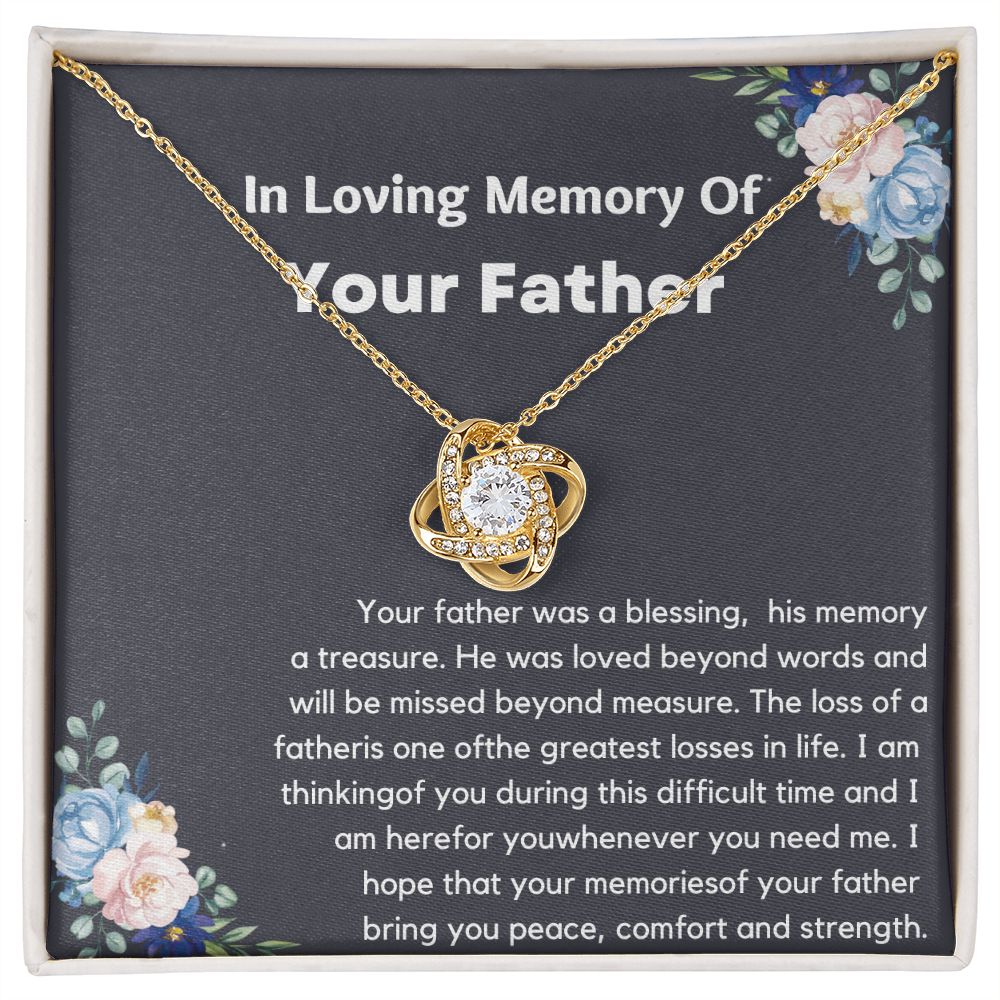 Remembering Dad - Sympathy Necklace for Loss of Father, Memorial Gift for Daughter or Son