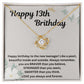 Birthday Gift Necklace for 13 Year Old Girl - Personalized Pendant and Message Card - Unique Gift Idea