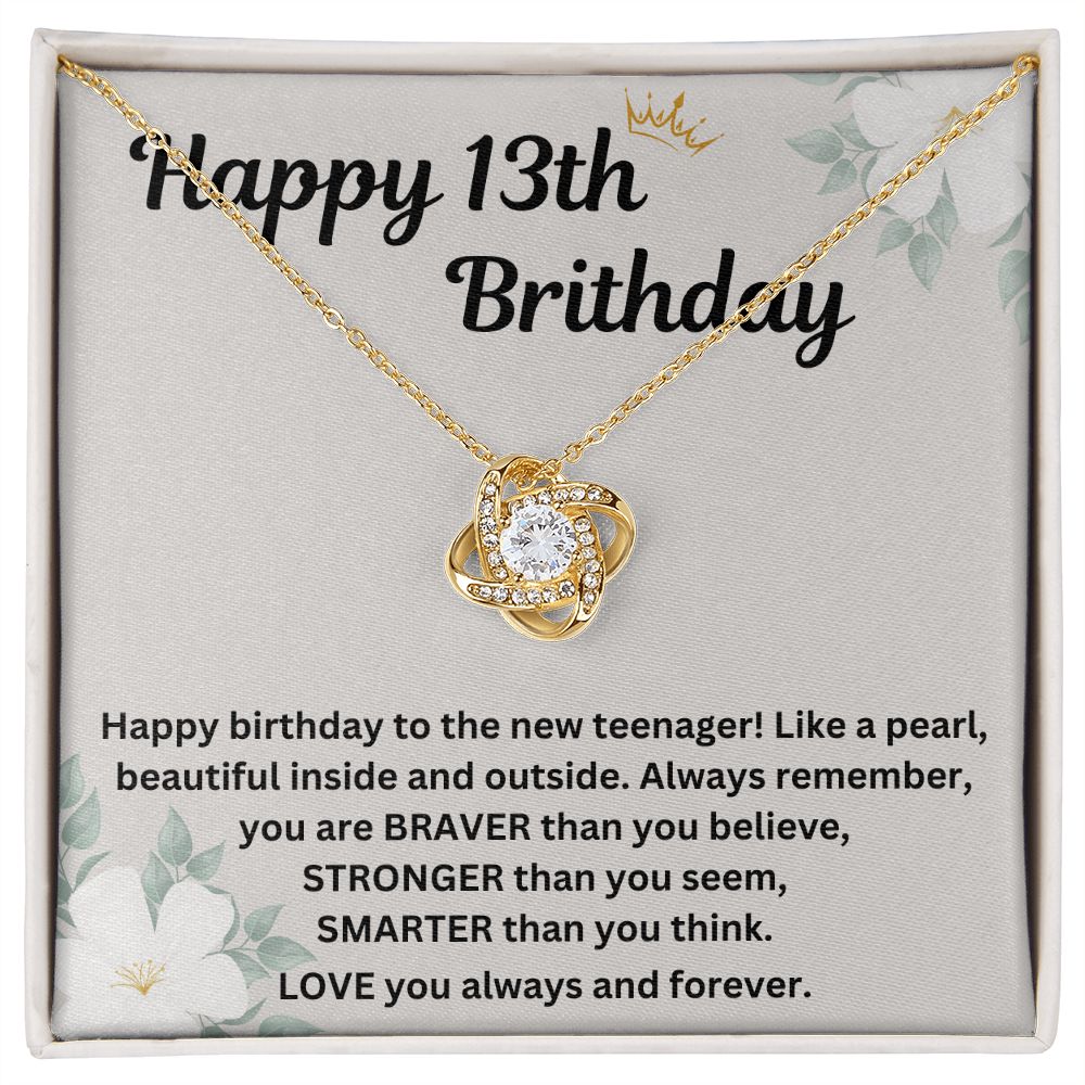 Birthday Gift Necklace for 13 Year Old Girl - Personalized Pendant and Message Card - Unique Gift Idea