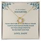 Bonus Daughter Gift, To my Bonus Daughter,Step daughter Gifts from Stepmom,Stepdaughter Gift, Bonus Daughter, Bonus Daughter Necklace JWSN110736 (Custom all)