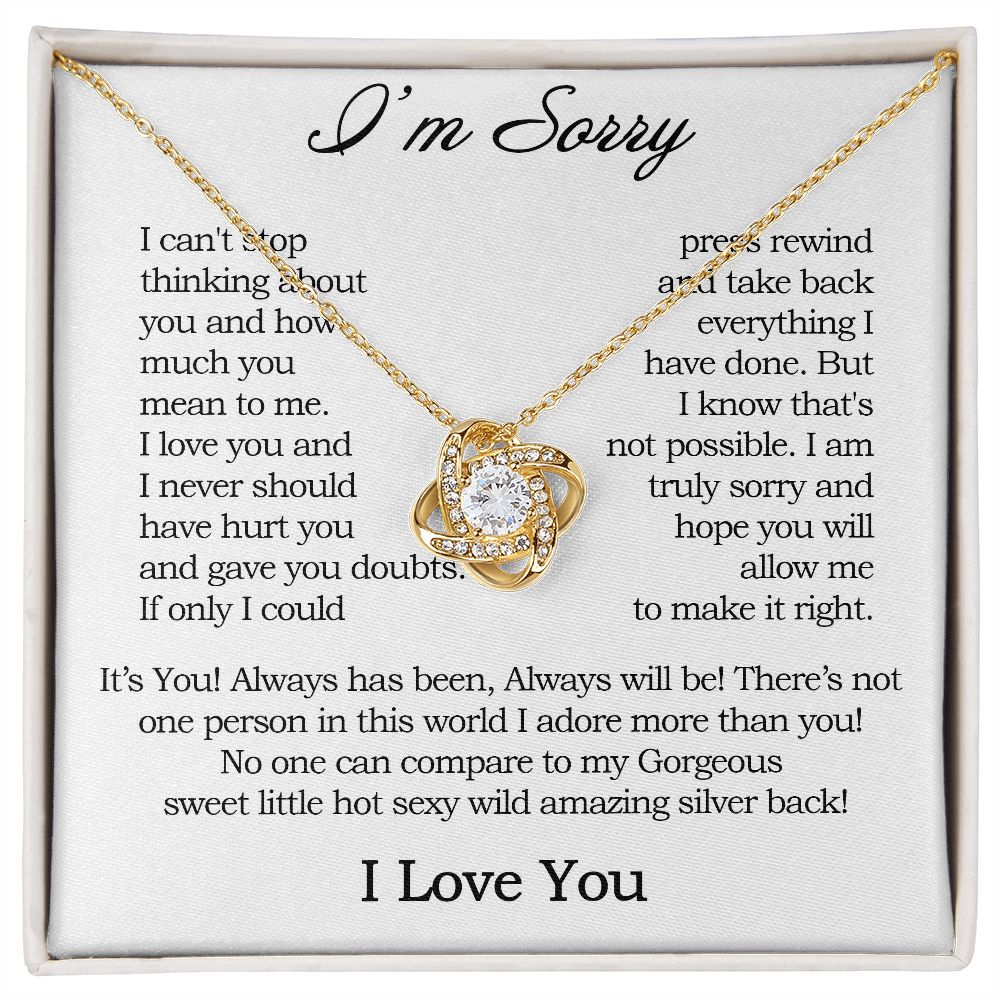 Apology Gift for Her, Love Knot Necklace, I'm Sorry Card, Forgiveness Gift, I'm Sorry Gift For Wife / Girlfriend, Gift To Say I am Sorry JWSN110626 (Custom 1312))