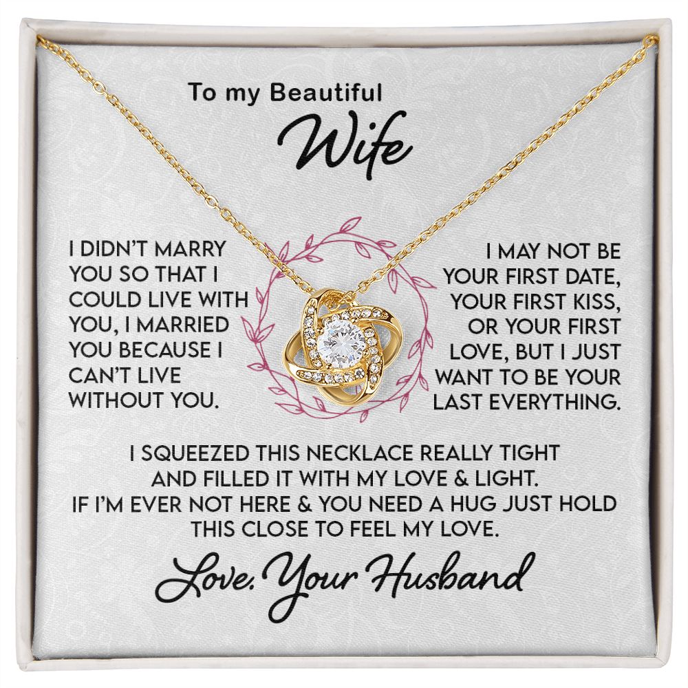 Necklace Gift for Wife - I Can't Live Without You Necklace B09WLF9MYW