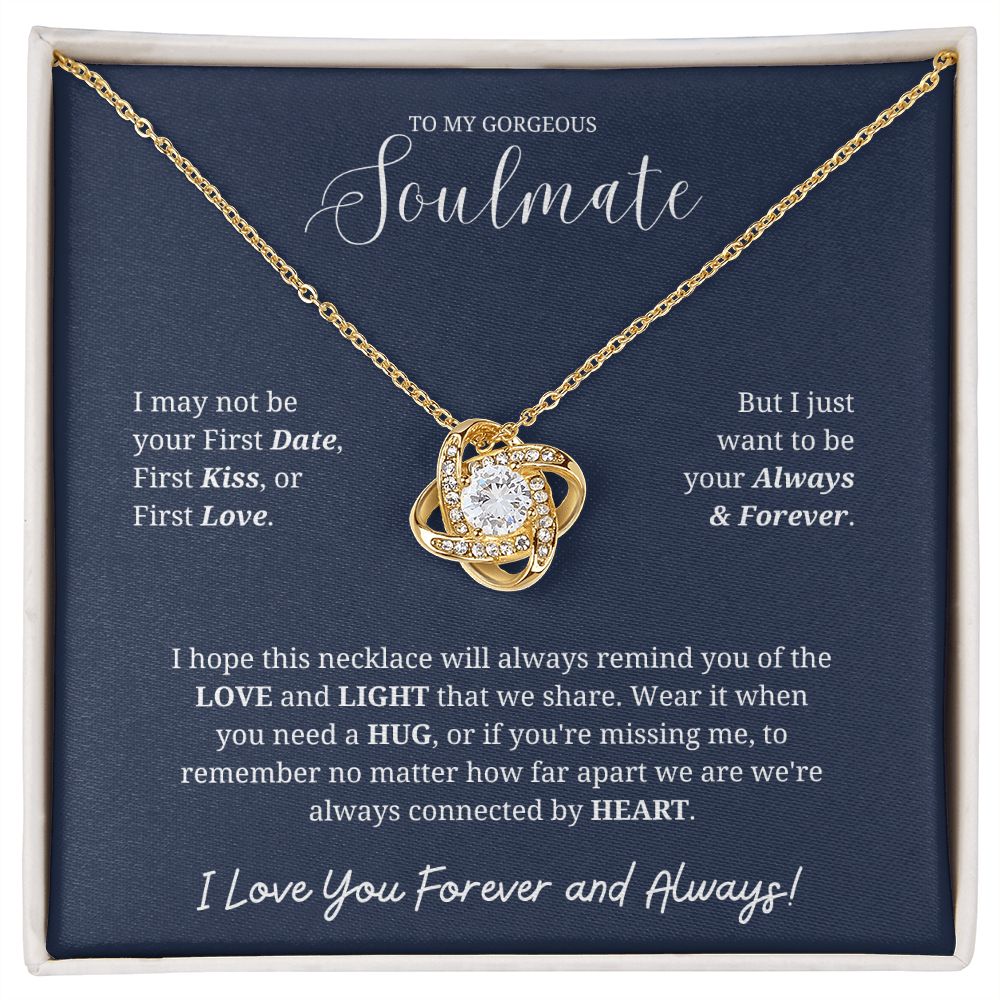 To My Soulmate Necklace for Women: A Beautiful Reminder of Your Love, Gifts For Soulmate, Soulmate Birthday, Soulmate Anniversary, Girlfriend Gift, Love Knot Necklace for her SNJW23-270206
