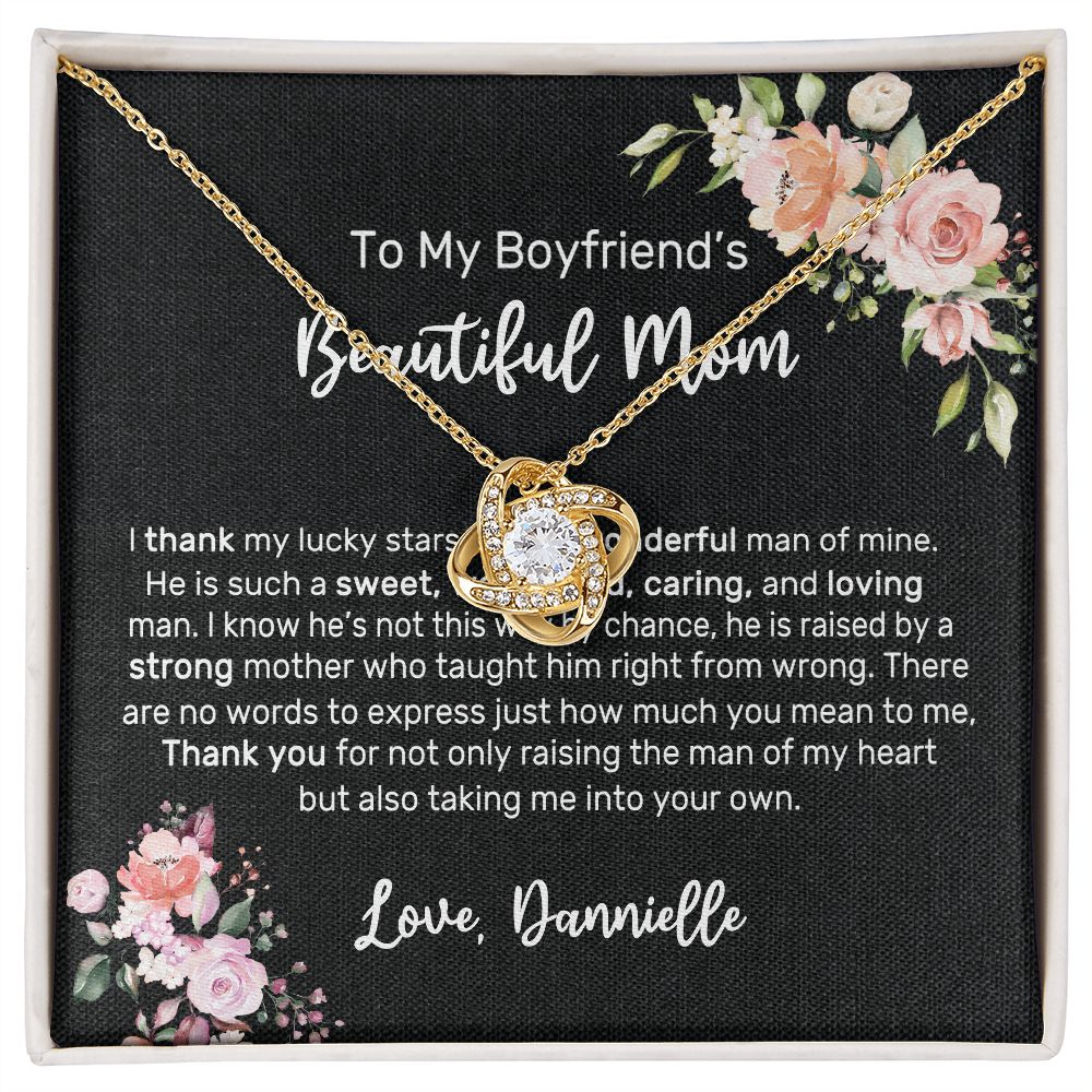 Boyfriend Mom Necklace,Gift for Boyfriend Mother,Birthday Gift,Christmas Gift,Mothers Day Gift for Boyfriends Mom Message Card tt2411 (Dannielle)