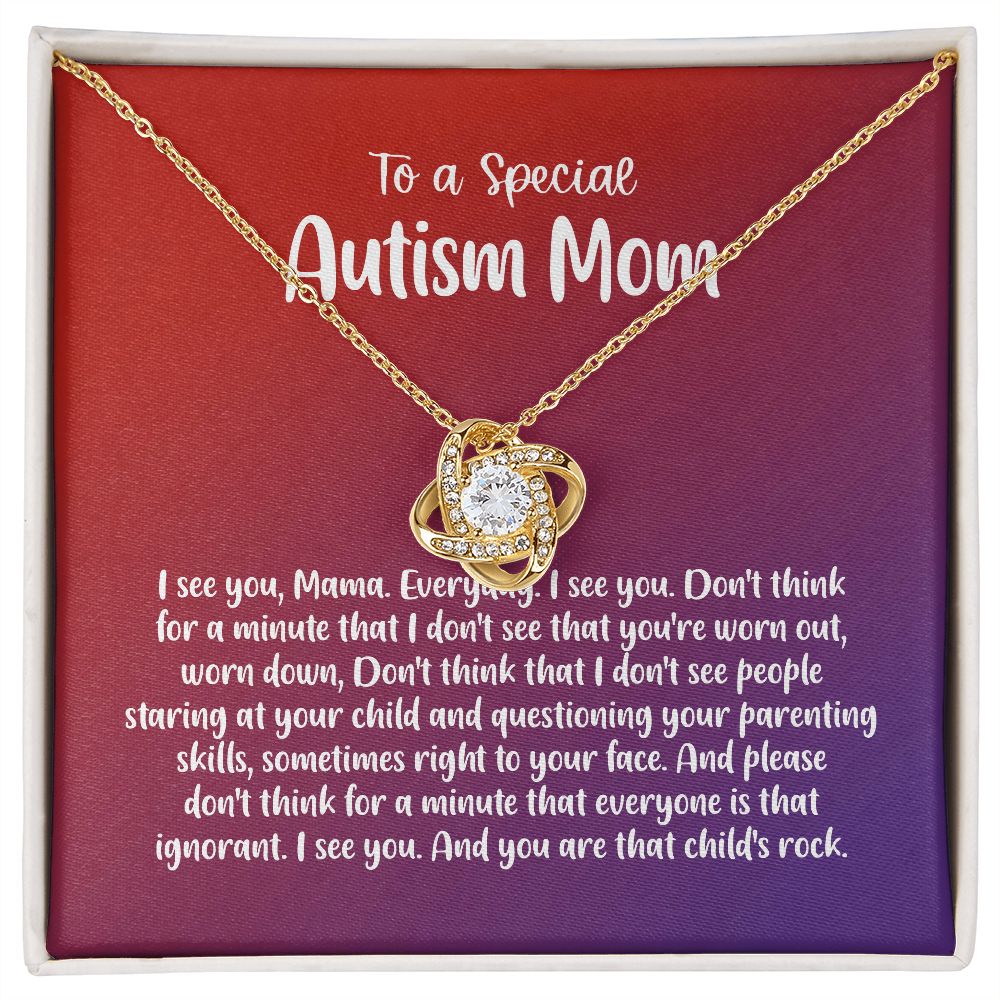 The Love Knot Necklace Autism Mom Gift, I See You, You Rock, Autism Mom Life AA-RMZS-37U9 B09QG36CRF
