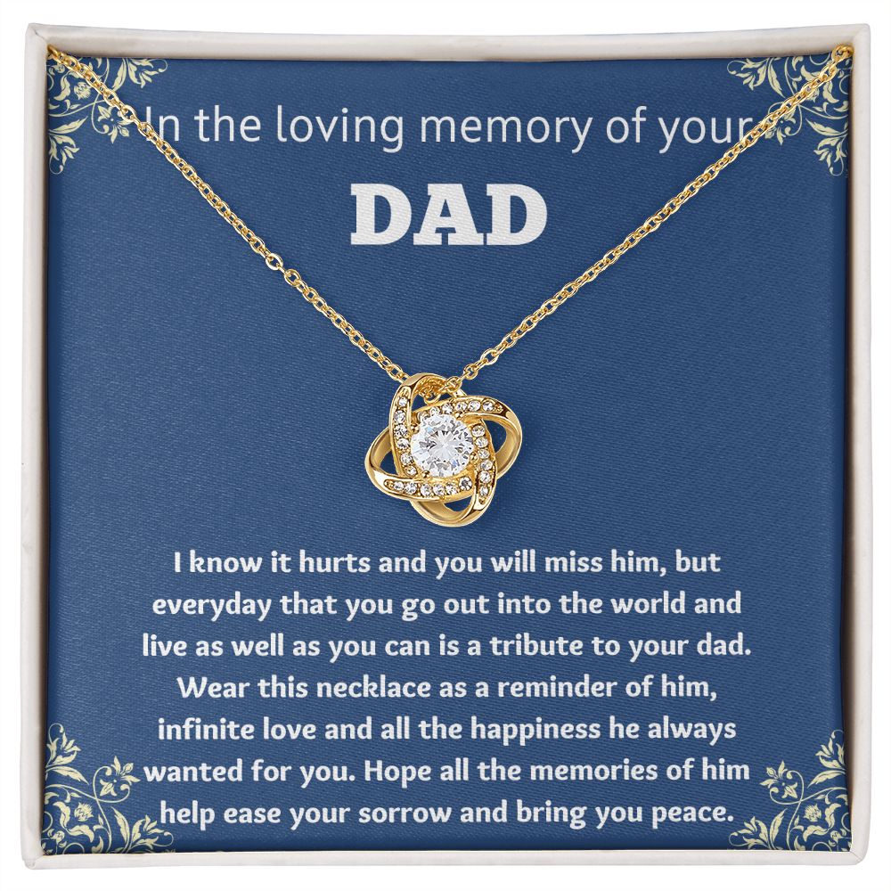 Loss of Dad Memorial Necklace - Sympathy Gift for Grieving Family Members