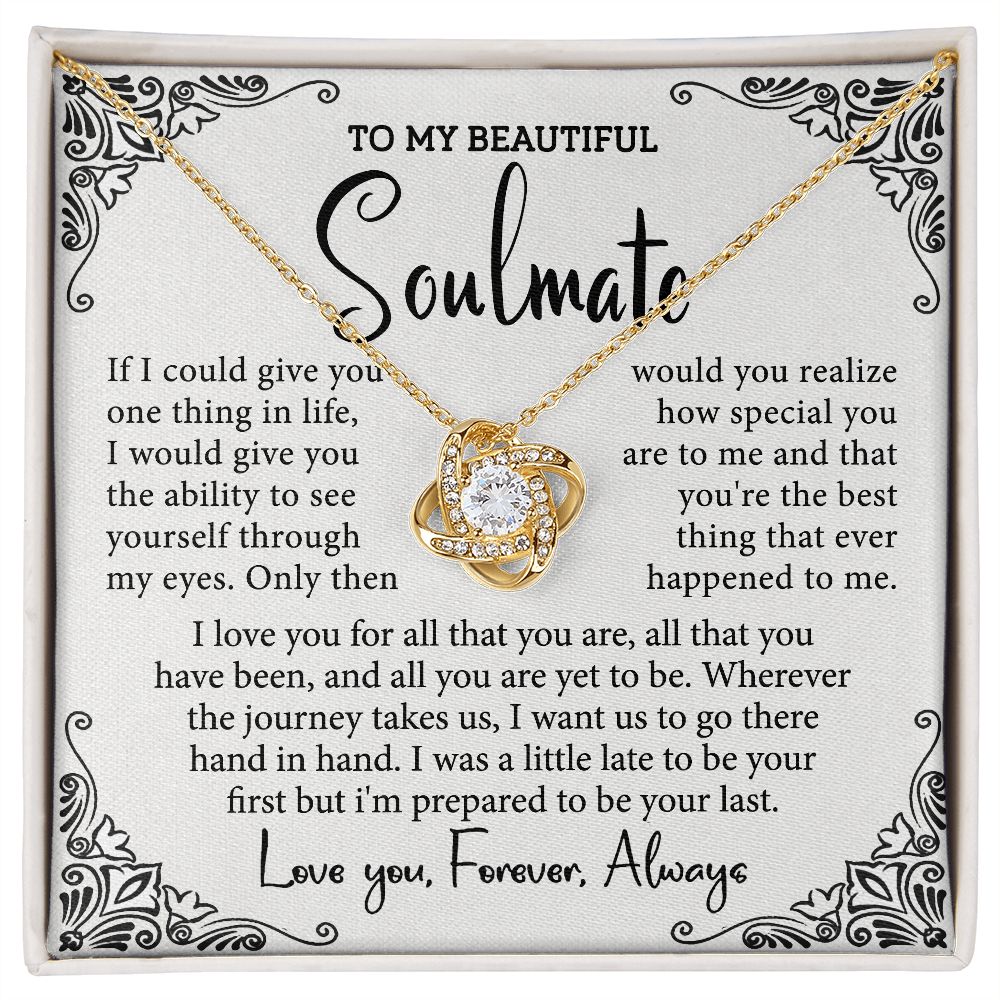 To My Soulmate Necklace, Love Knot Necklace B0BSVBVJ57