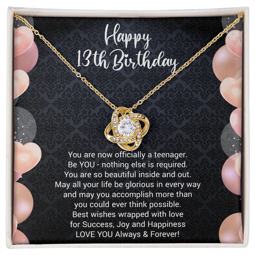 Birthday Gifts For Girls, Knot of Love White Gold Necklace With Meaningful Message, Birthday Gift Necklace Teenager 2