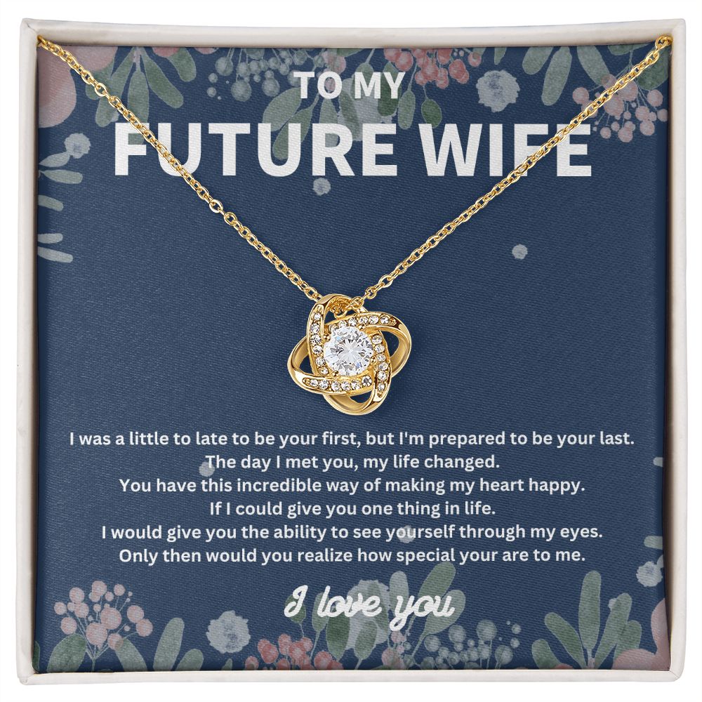 "Unique Future Wife Necklace - Thoughtful Fiancé Gift for Her | To My Beautiful Future Wife Message Card Included"