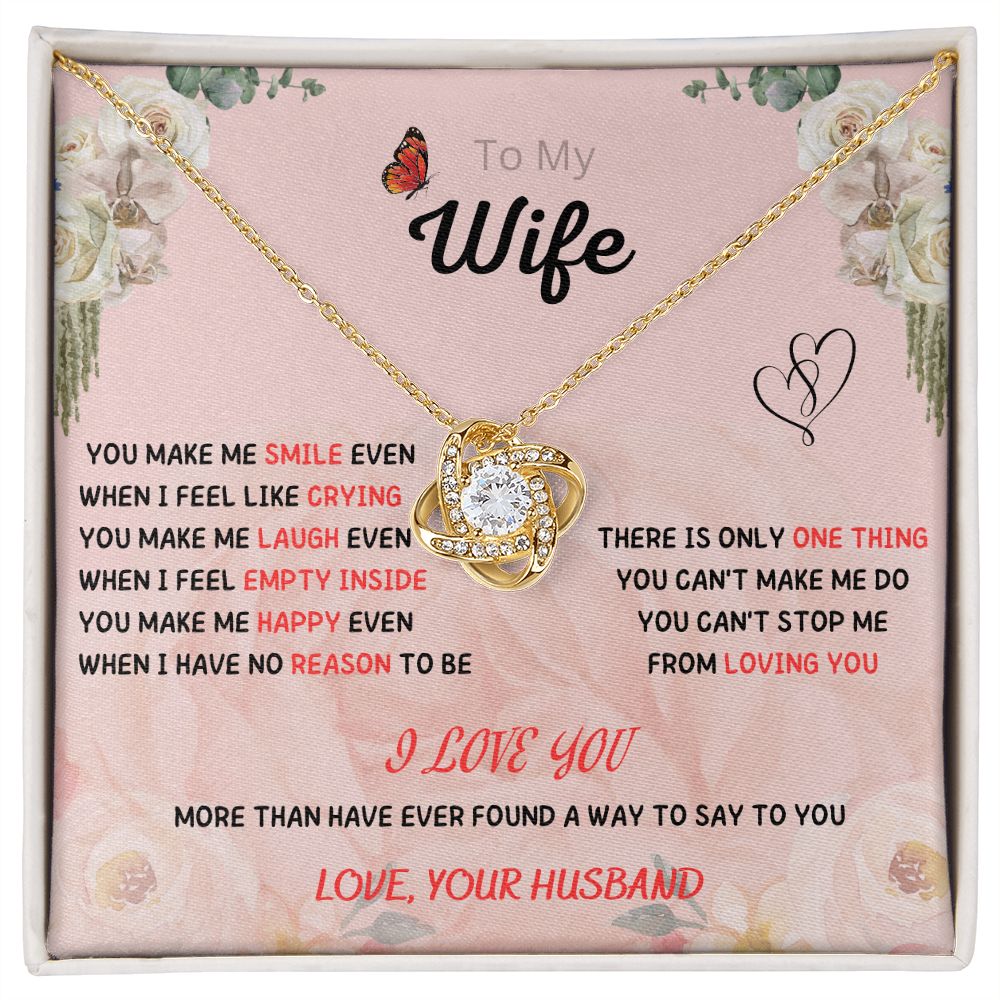 Forever and Always - To My Beautiful Wife with Love Knot Necklace and Romantic Message for Special Occasions 200206