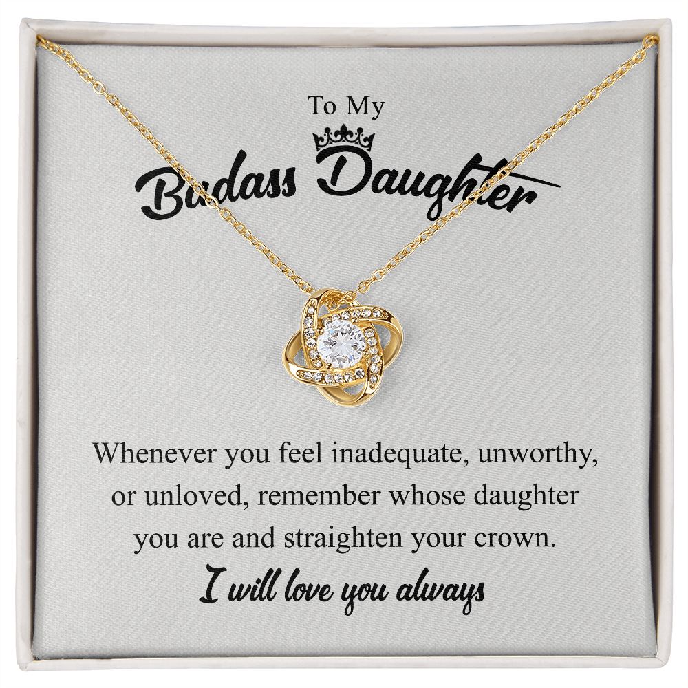 To My Badass Daughter - I Will Love You Always - Love Knot Necklace SNJW071201 B0BPDR98FH