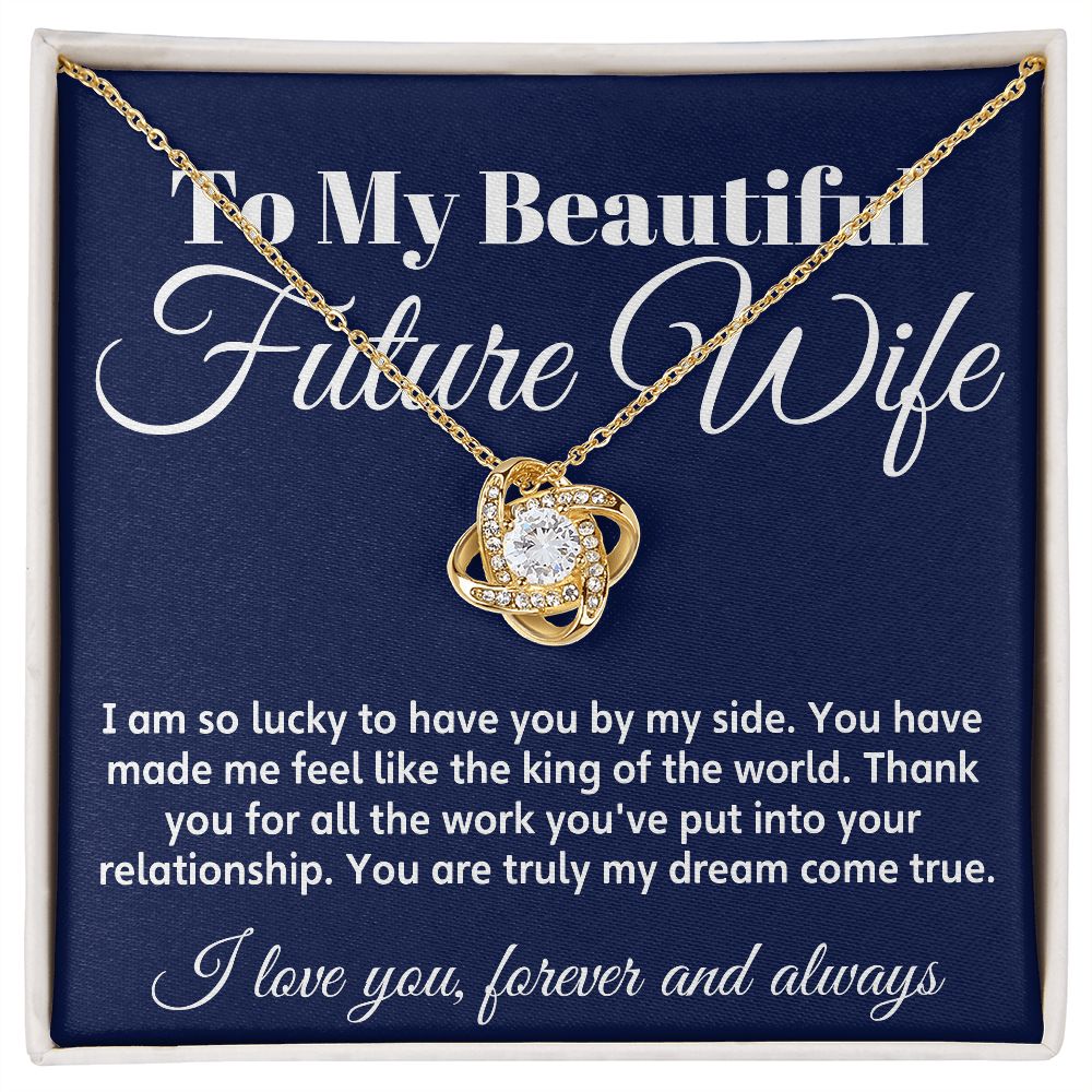 To My Future Wife Love Knot Necklace - Soulmate Necklaces For Women, Engagement Gift for Girlfriend Soulmate Jewelry Womens Jewelry Gifts Romantic Gifts For Her